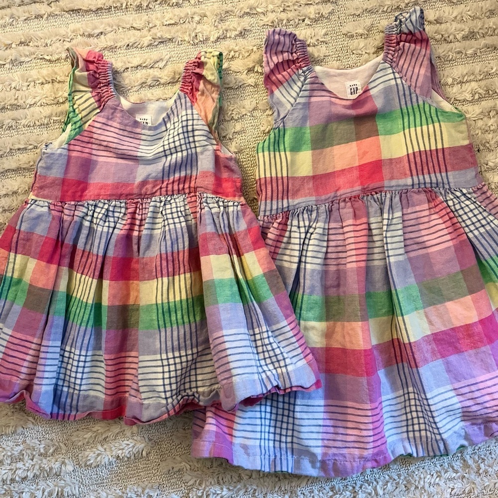 Baby Gap Set of Matching Spring Plaid Dresses